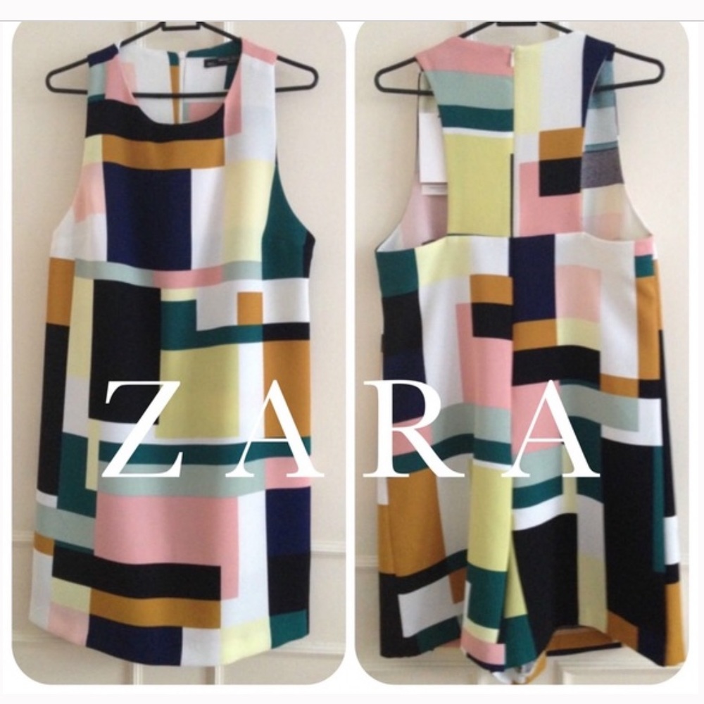ZARA ❤️NWT Short printed geometric dress